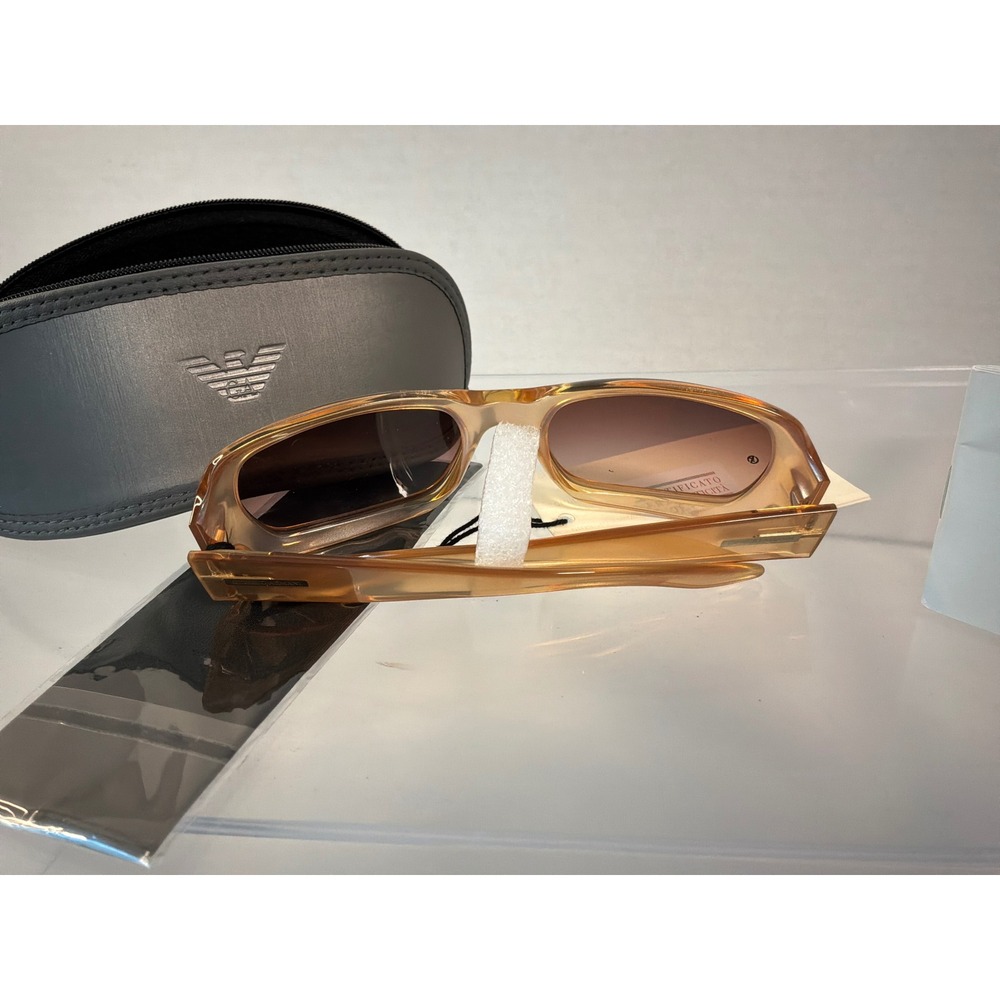 Emporio Armani Sunglasses Womens OS Amber Rectangular Gradient Designer Shades - Picture 5 of 9